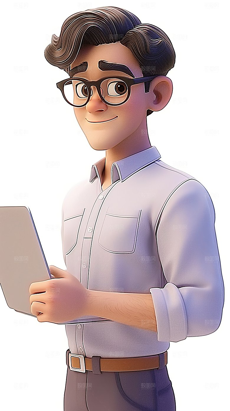 卡通人物立体职业3D教师三维形象老师