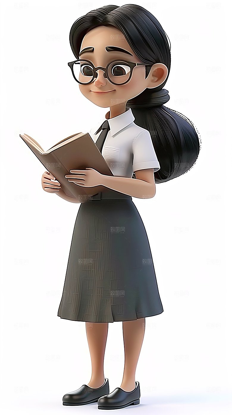 老师教师立体人物卡通形象3D职业三维