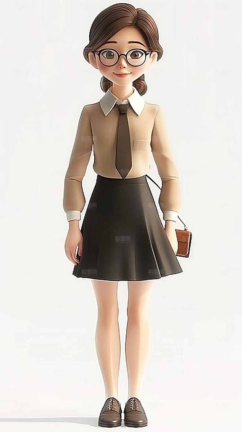 老师教师立体职场卡通教育职业三维3D人物