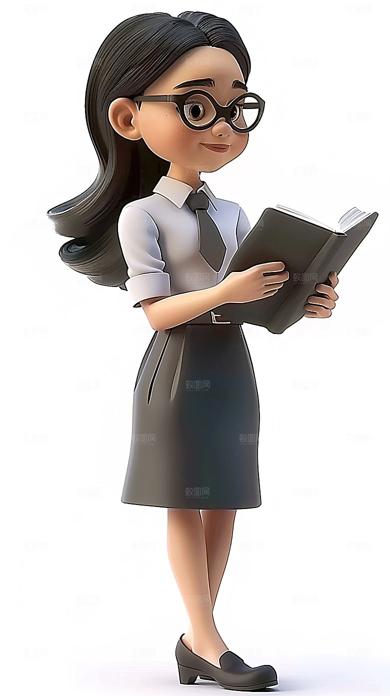 老师教师人物形象职业立体3D