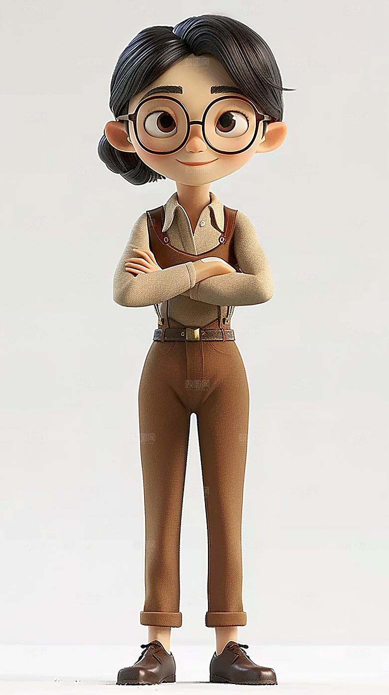 老师卡通教师3D人物立体职业教育职场