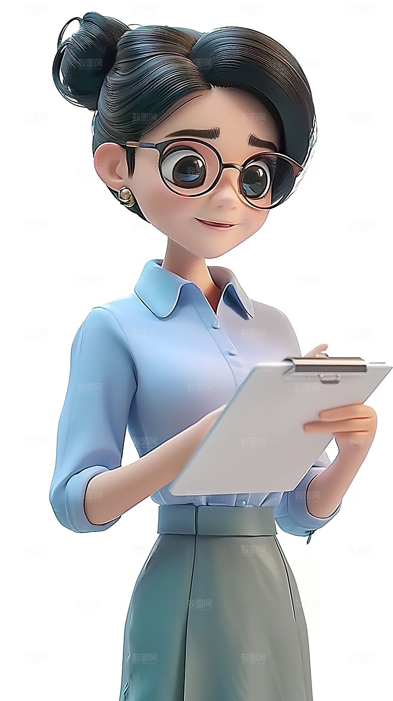 老师形象教师3D人物卡通立体职业三维