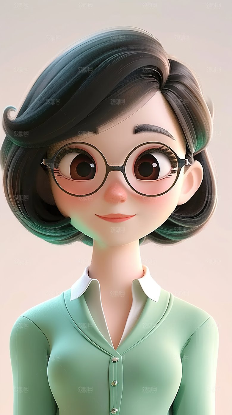 3D卡通立体人物职场职业教育老师教师