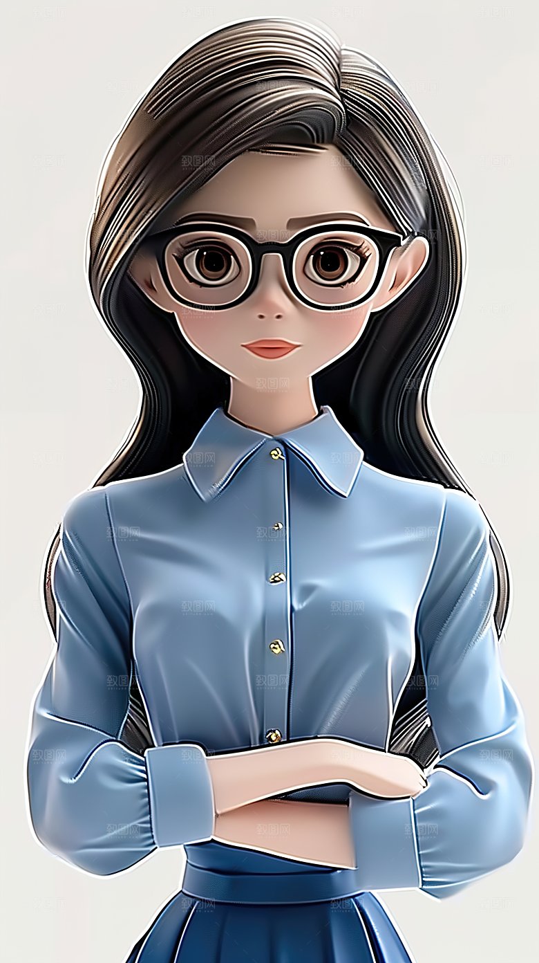 教师立体3D职业职场教育人物老师卡通