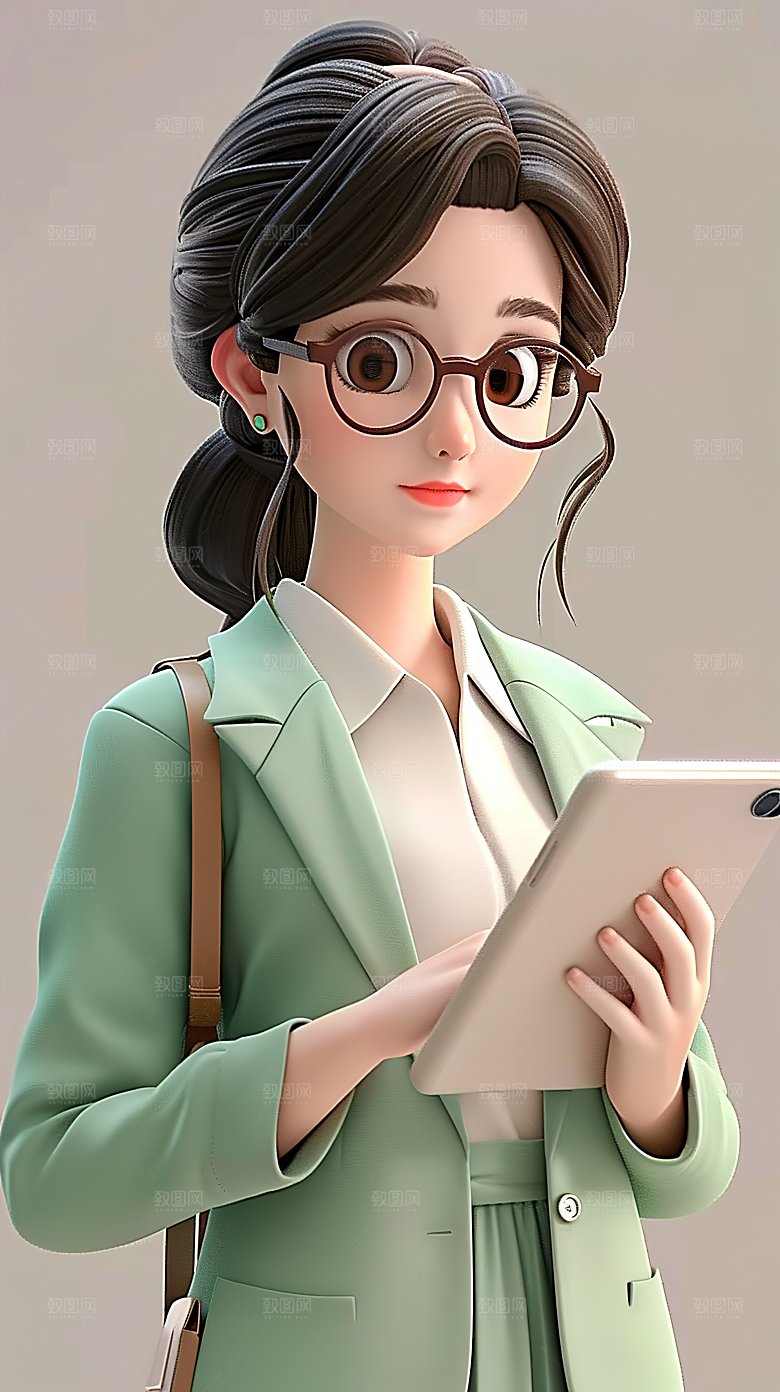 教育立体人物卡通三维老师教师3D职业职场
