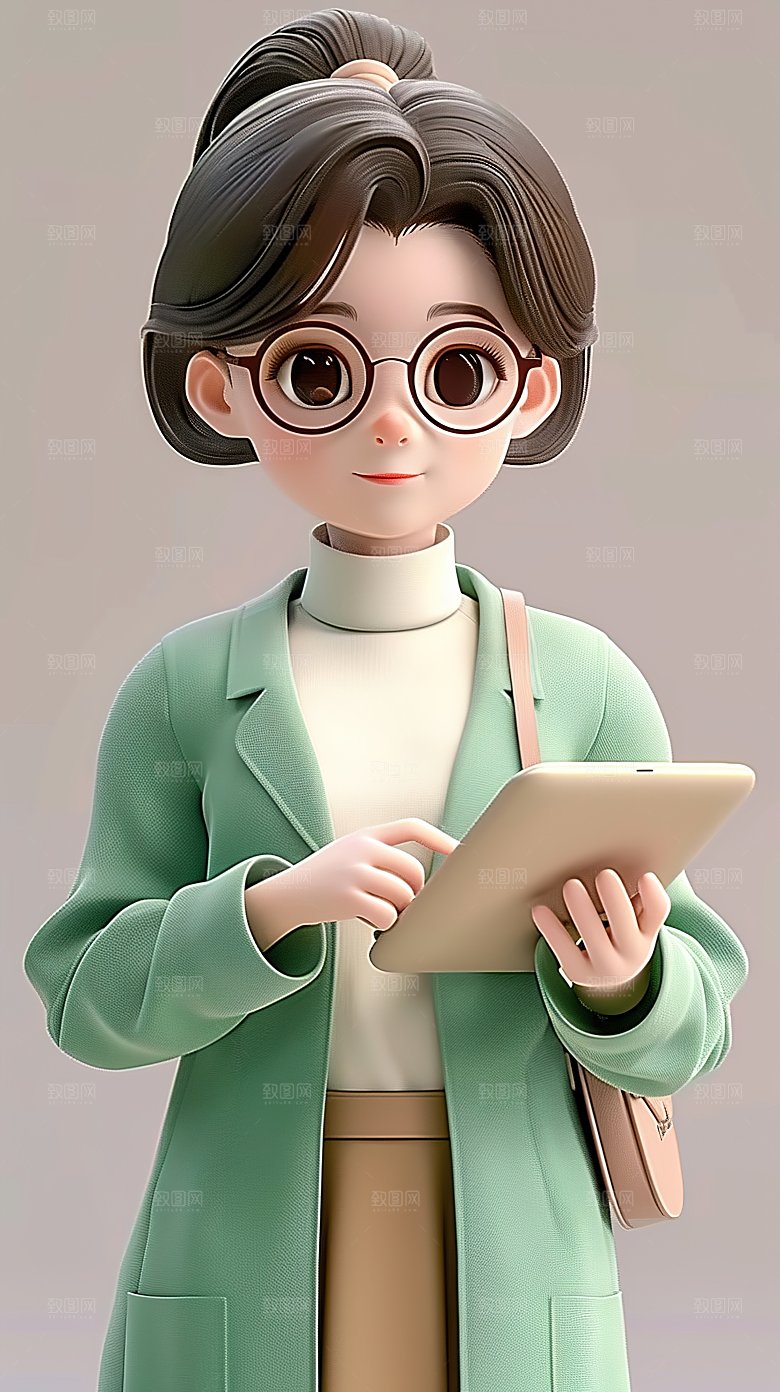 教育职场教师人物卡通三维老师立体3D职业