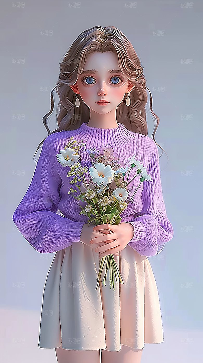 卡通老师立体教师职业教育人物3D职场三维