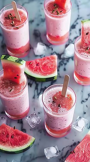 夏日冰凉解暑新鲜健康美味红色西瓜绿色水果