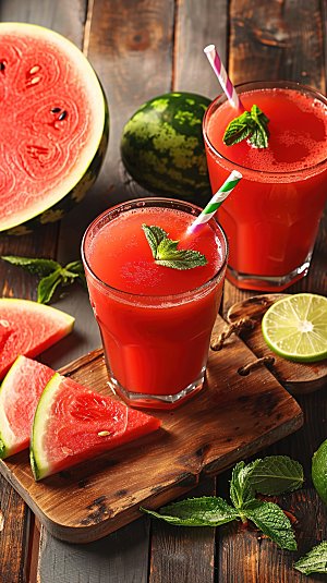 夏日美味果汁红色西瓜水果新鲜夏季多汁