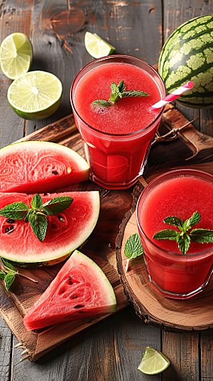 夏日美味红色解暑冰凉新鲜水果西瓜