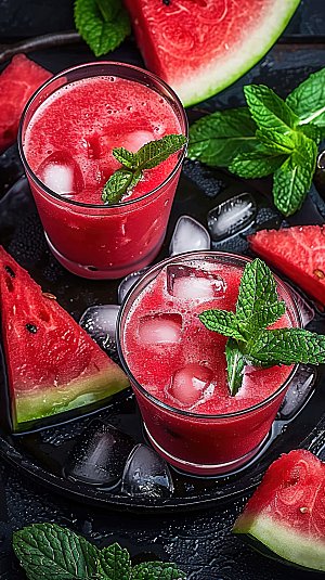 夏日摄影红色美味冰凉新鲜水果西瓜解暑