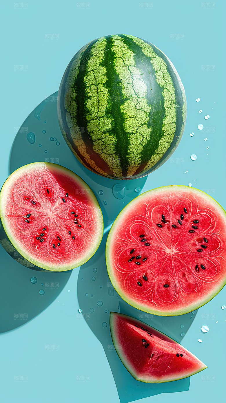 夏日水果红色新鲜冰凉解暑西瓜高清美味