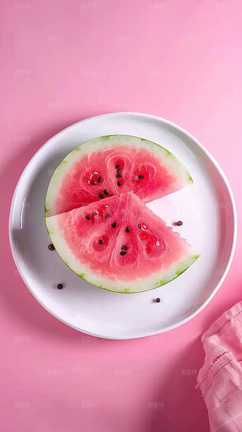 新鲜红色冰凉解暑水果西瓜夏日美味