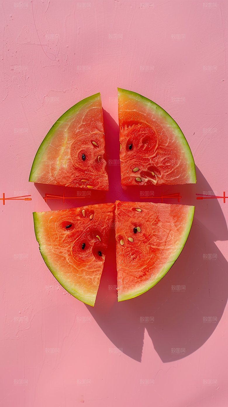 新鲜健康美味果汁多汁红色水果西瓜夏季