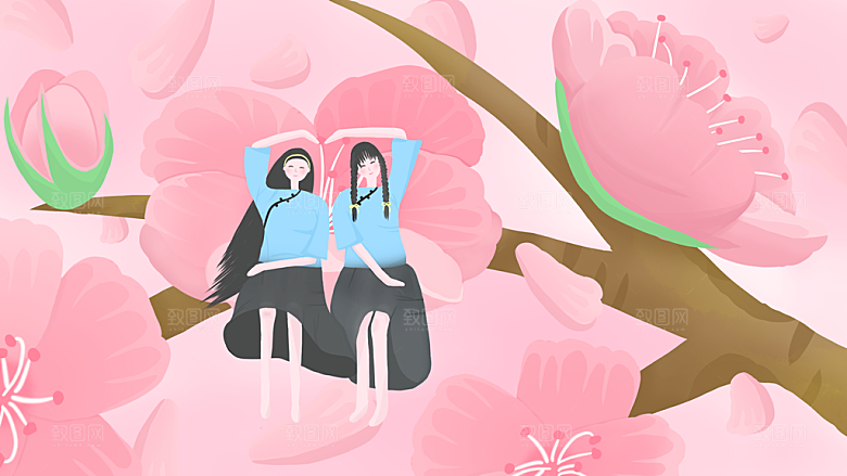宣传节日五四青年节插画海报