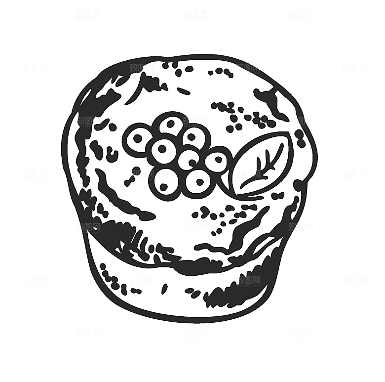 矢量手绘美食生日蛋糕素材