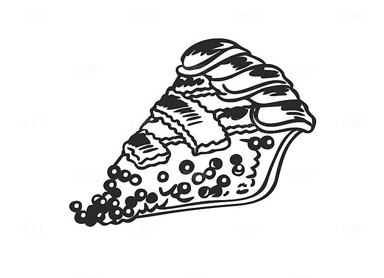 矢量手绘美食生日蛋糕素材