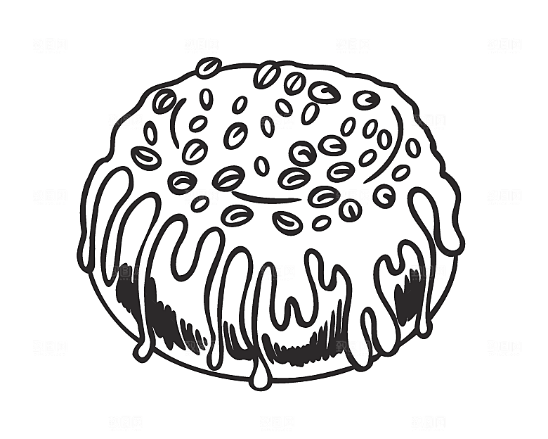 矢量手绘美食生日蛋糕素材