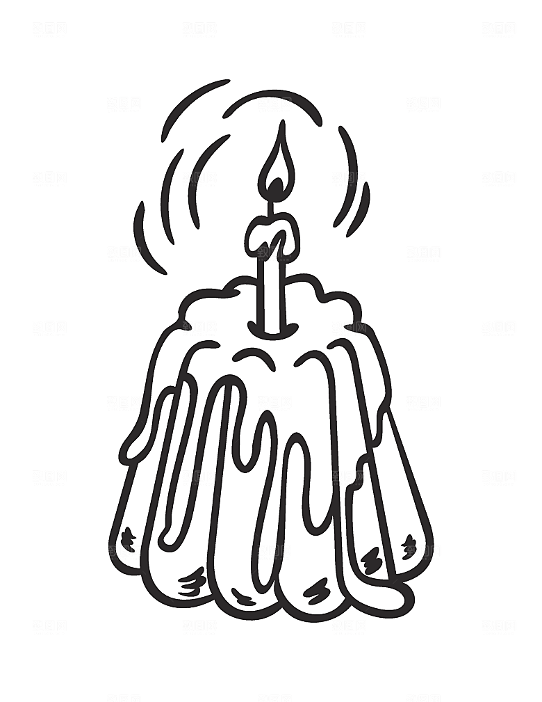 矢量手绘美食生日蛋糕素材