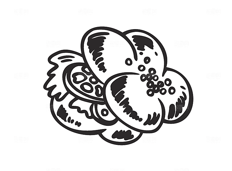 手绘面包美食蛋糕png素材