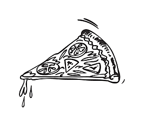 矢量披萨手绘简约插画