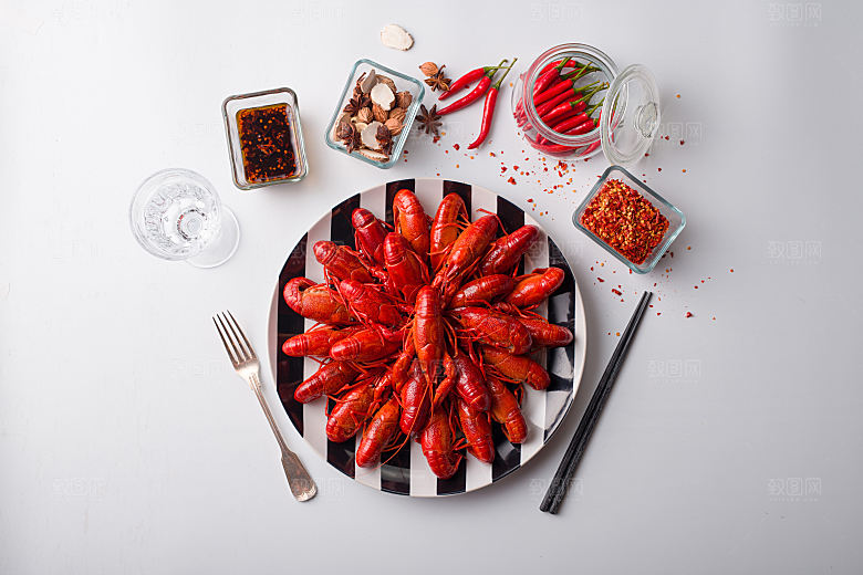 麻辣小龙虾摄影素材