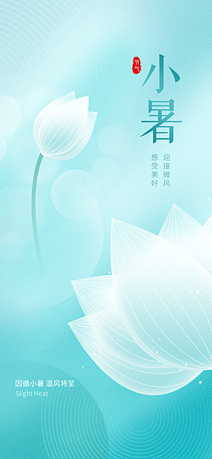小暑节气简约大气海报