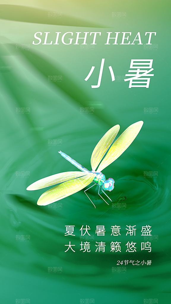 小暑节气简约大气海报