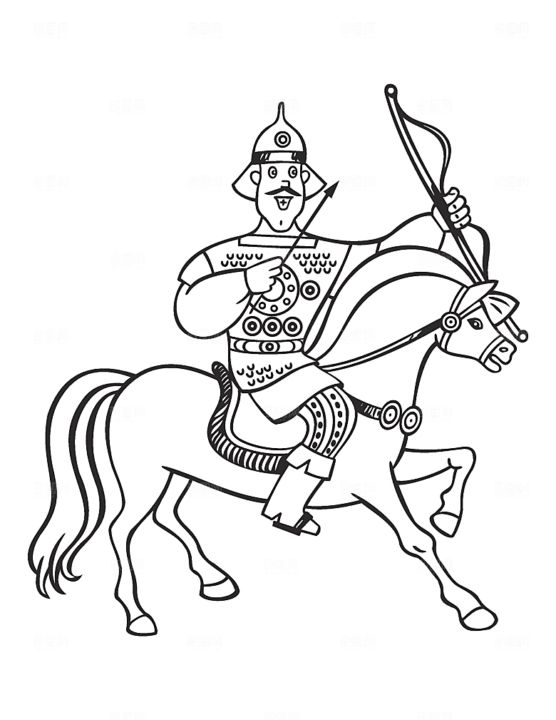 卡通手绘骑士男人素材