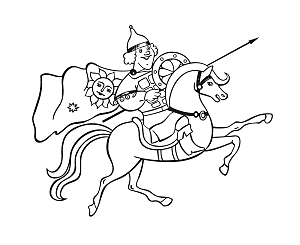 卡通手绘骑士男人素材