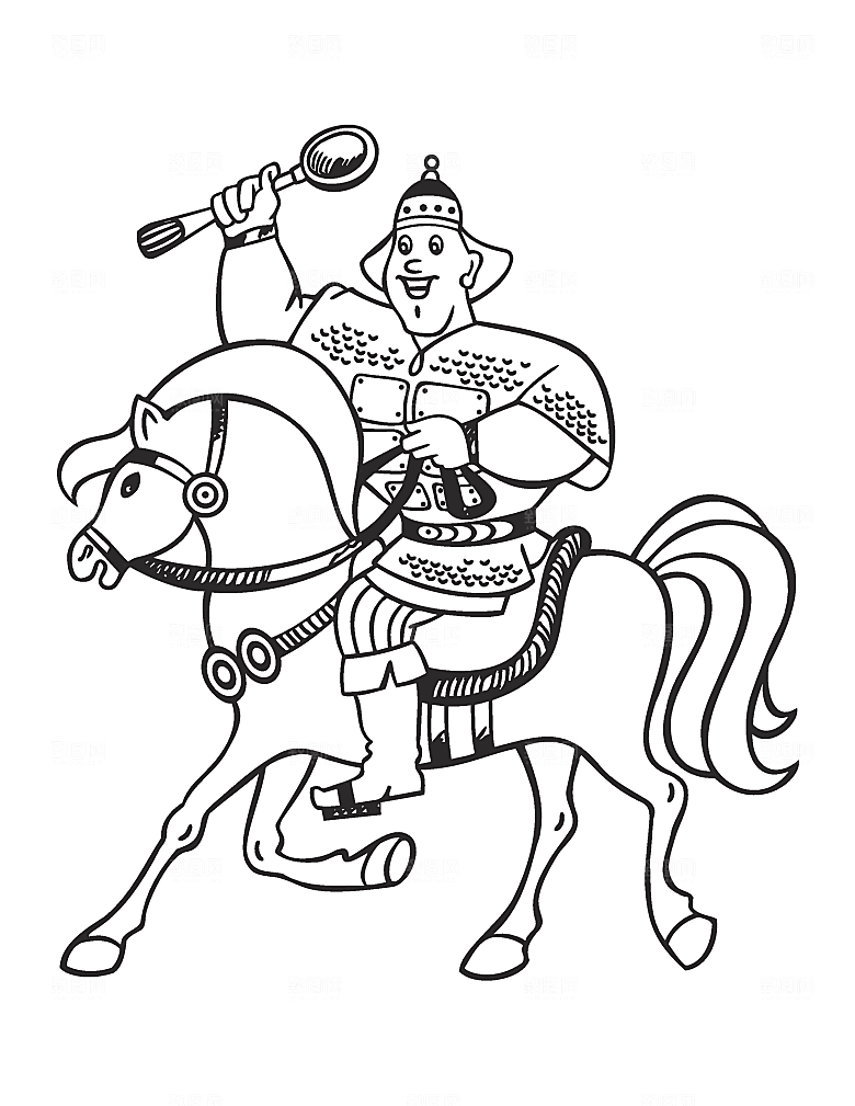 卡通手绘骑士男人素材