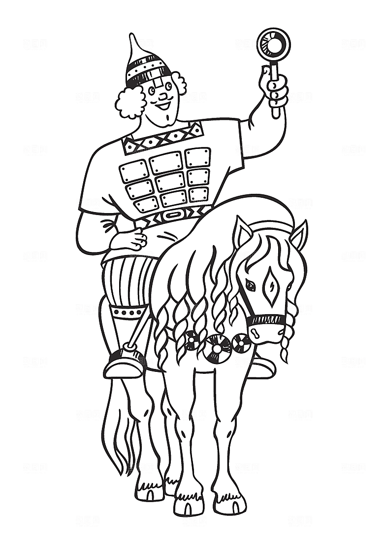卡通手绘骑士男人素材