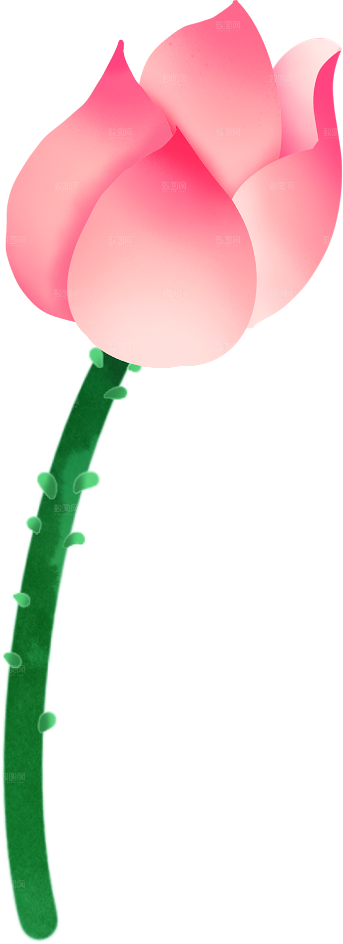 唯美古风水彩手绘荷花荷叶古典水墨莲花