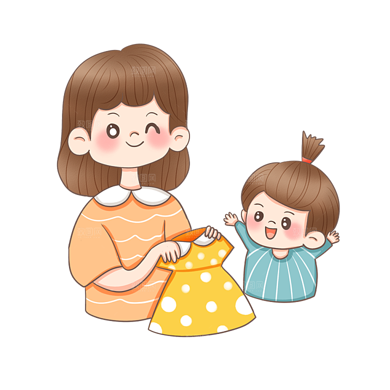 免抠元素可爱卡通插画母亲节