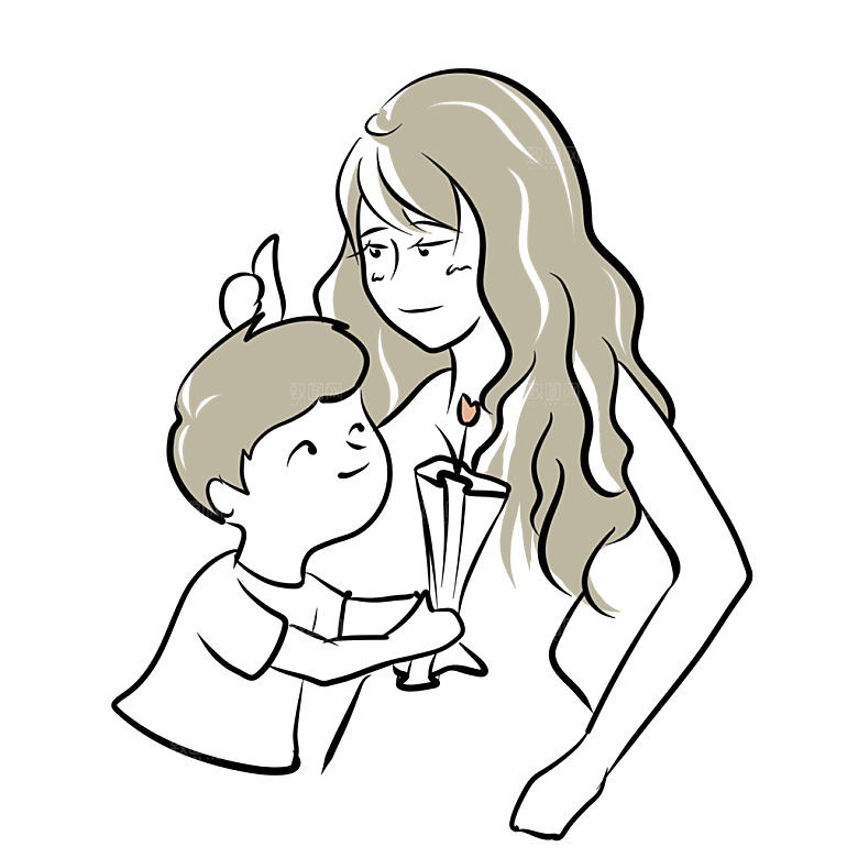 可爱卡通免抠元素母亲节插画