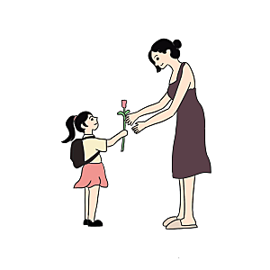母亲节免抠元素插画可爱卡通