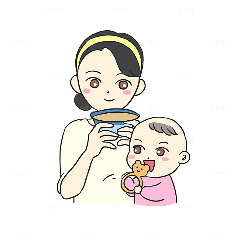 母亲节可爱卡通插画免抠元素