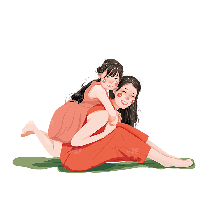 可爱卡通插画免抠元素母亲节