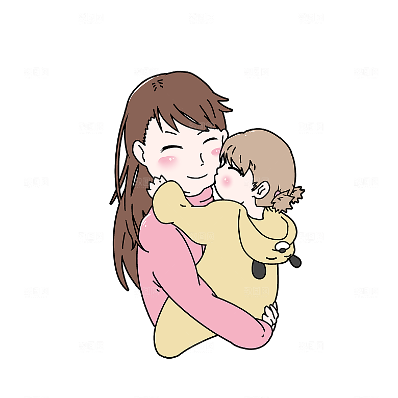 母亲节插画可爱卡通免抠元素