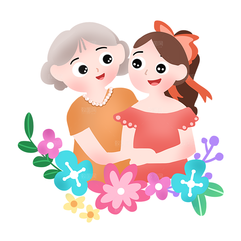可爱卡通插画免抠元素母亲节