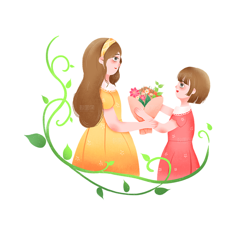 免抠元素插画可爱卡通母亲节