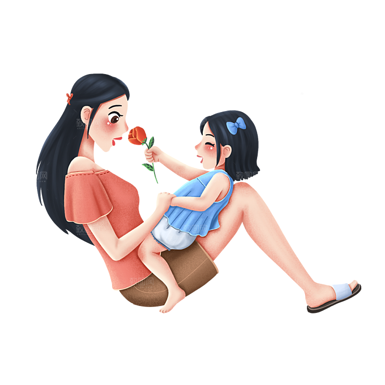 母亲节插画可爱卡通免抠元素
