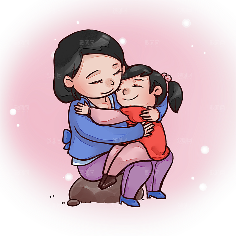 可爱卡通免抠元素母亲节插画
