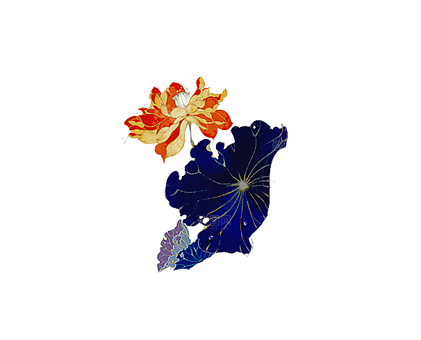 唯美古风水彩手绘荷花荷叶古典水墨莲花