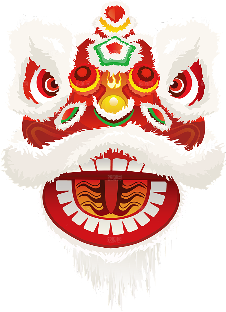 手绘卡通喜庆节日舞龙舞狮PNG免抠