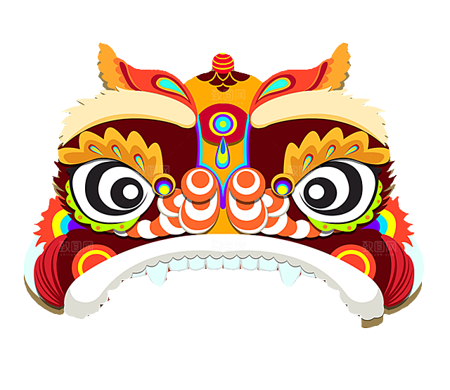 手绘卡通喜庆节日舞龙舞狮PNG免抠素材