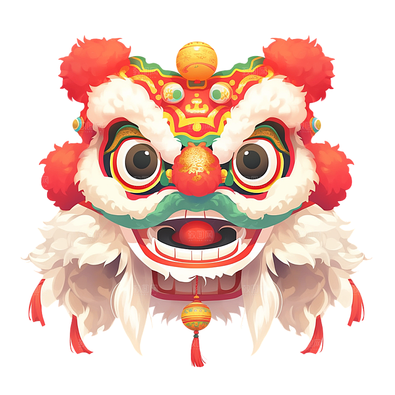手绘卡通喜庆节日舞龙舞狮PNG免抠素材