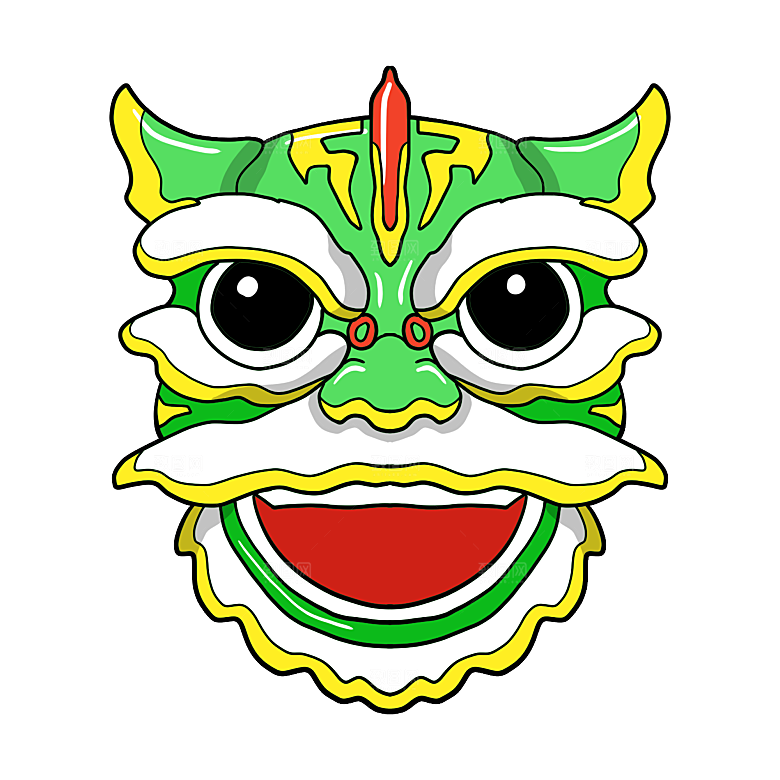 手绘卡通喜庆节日舞龙舞狮PNG免抠素材