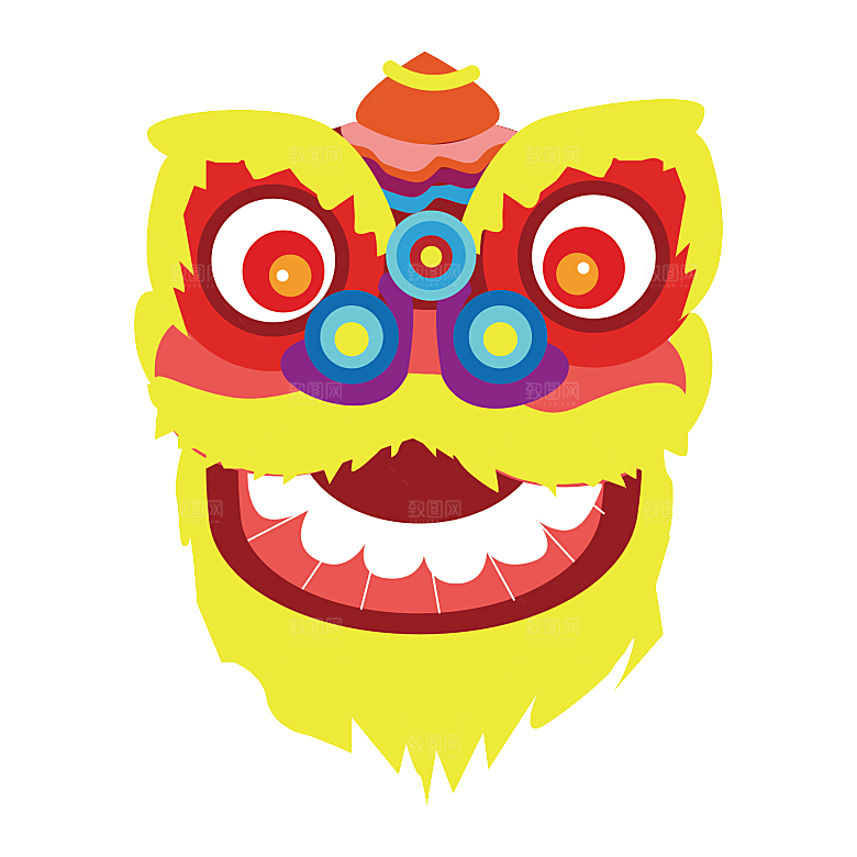 手绘卡通喜庆节日舞龙舞狮PNG免抠