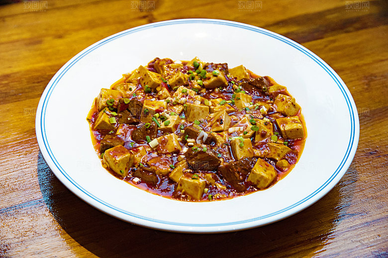 麻辣豆腐摄影特写素材